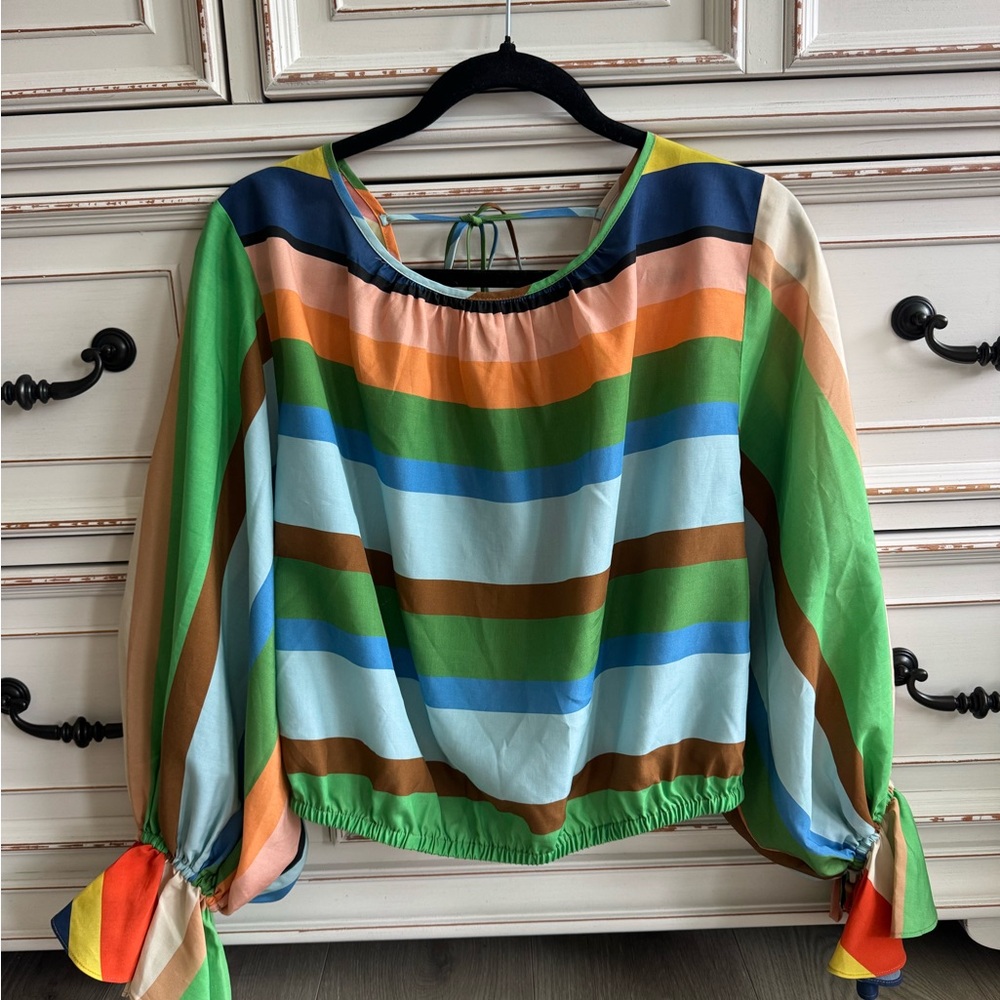 Hope for Flowers Colorful Striped Women's Top‎ Size Medium - Picture 8 of 15